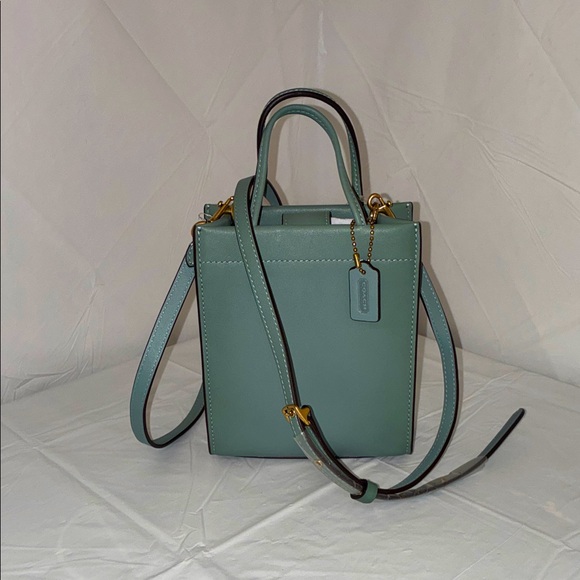Coach Handbags - Coach Small Leather Satchel in Seafoam Green with Gold Hardware